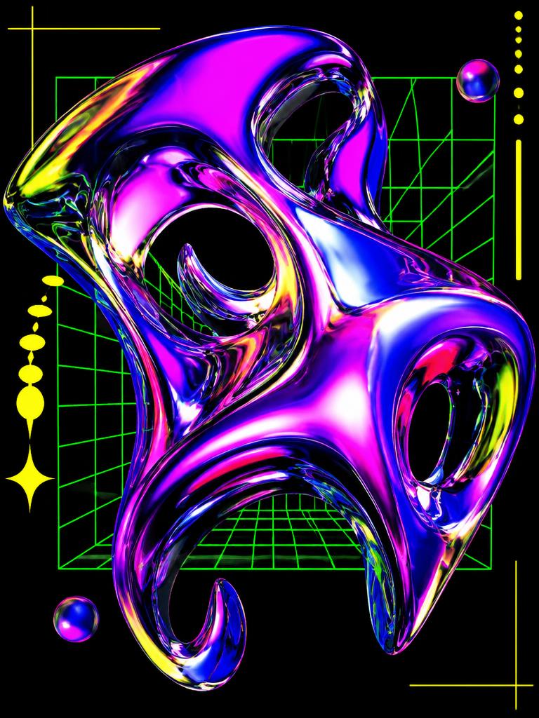 Chrome liquid flyer artwork